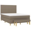 vidaXL Posteľný rám boxspring s matracom sivohned 140x200 cm látka