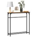 vidaXL Konzolový stôl Staré drevo 75 x 19,5 x 75 cm Kompozitné drevo