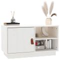 vidaXL TV skrinka biela 70x34x40 cm borovicový masív