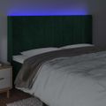 vidaXL Čelo postele s LED tmavozelené 183x16x118/128 cm zamat