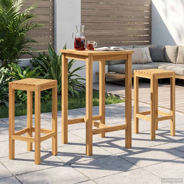 vidaXL Súprava pre vonkajší bar 3 pcs Nepoužité Husté teakové drevo