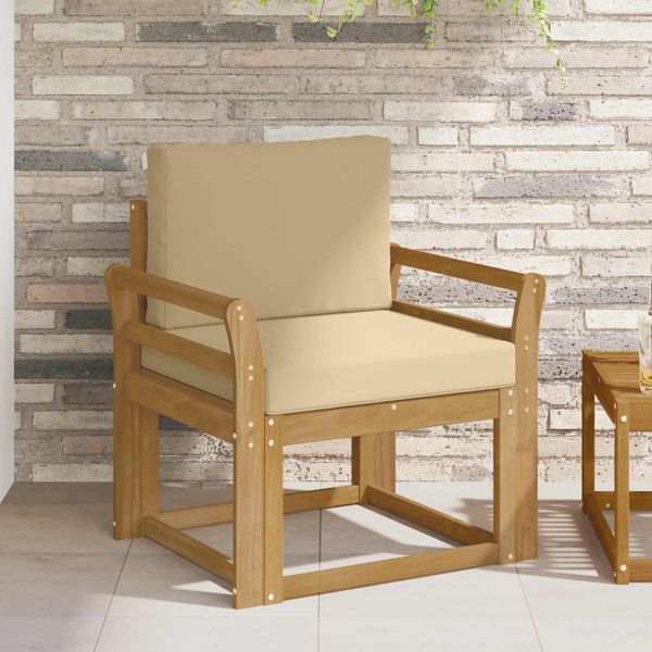 vidaXL 2 Kus Záhradná súprava gaučov Polyester Biela a béžová