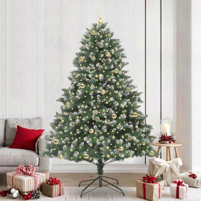 vidaXL Umelý vianočný stromček Zelená 240 cm PVC, plast a oceľ