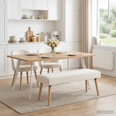 vidaXL lavička Jednofarebný Krémová 110 x 40 x 46 cm Bouclé