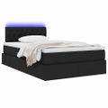 vidaXL LED úložná posteľ s matracom Čierna 120 x 200 cm Látka