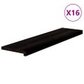 vidaXL Schodiskové stupne 16 ks hnedočierná 100x30x2 cm dubový masív