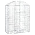 vidaXL Oblúkový gabionový kôš 100x50x120/140 cm pozinkované železo