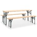 vidaXL Skladací pivný stôl s 2 lavicami 177 cm borovicové drevo