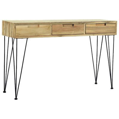 vidaXL Príručný stolík, 120x35x76 cm, masívne teakové drevo