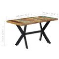 vidaXL Jedálenský stôl 140x70x75 cm, recyklovaný masív