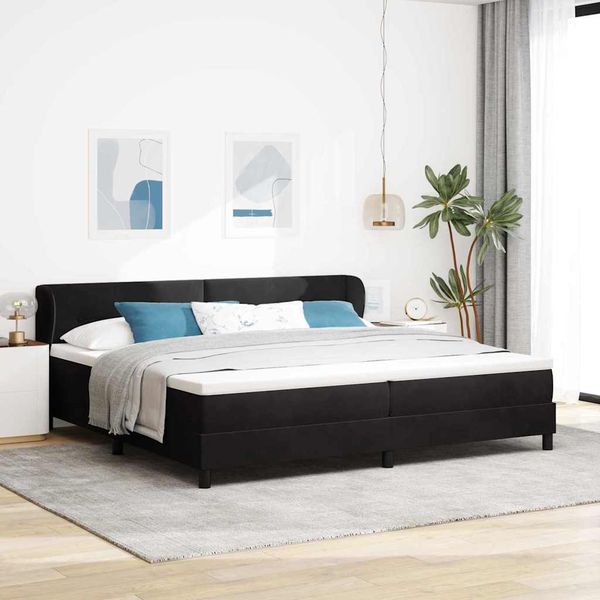 vidaXL Posteľ s pružinovým rámom Čierna 200 x 200 cm Zamat