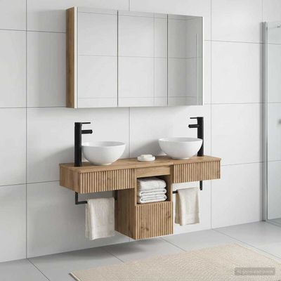 vidaXL Set kabinetov do kúpeľne 4 ks Dub artisan Kompozitné drevo