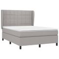 vidaXL Boxspring posteľ s matracom bledosivá 140x200 cm látka