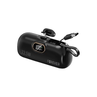 Forever mini power bank MTB-100 22,5W 5000 mAh USB-C čierna