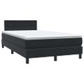 vidaXL Posteľný rám boxspring s matracom a LED čierny 120x210 cm zamat