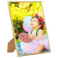 vidaXL Fotorámiky na stenu alebo stôl 3 ks zlaté 28x35 cm MDF