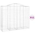 vidaXL Oblúkové gabiónové koše 11 ks 200x50x160/180 pozinkované železo