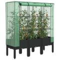 vidaXL Záhon s krytom na skleník ratanový vzhľad 120x40x140 cm