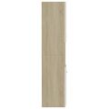 vidaXL Skrinka do kúpeľne biela a dub sonoma 30x30x130 cm sprac. drevo