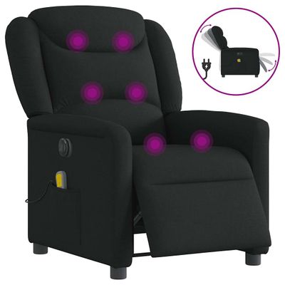 vidaXL Elektrické masážne kreslo čierne látka