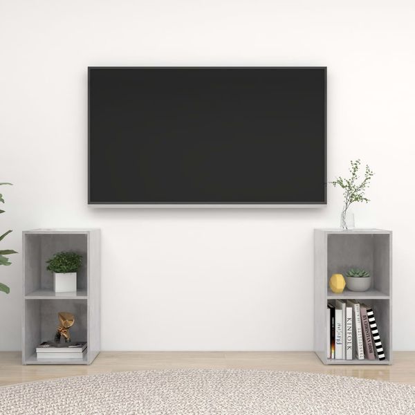 vidaXL TV skrinky 2 ks, betónovo sivé 72x35x36,5 cm, kompozitné drevo