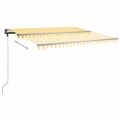 vidaXL Voľne stojaca ručne zaťahovacia markíza 450x350 cm, žlto biela