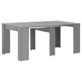 vidaXL Rozťahovací jedálenský stôl lesklý sivý 175x90x75 cm