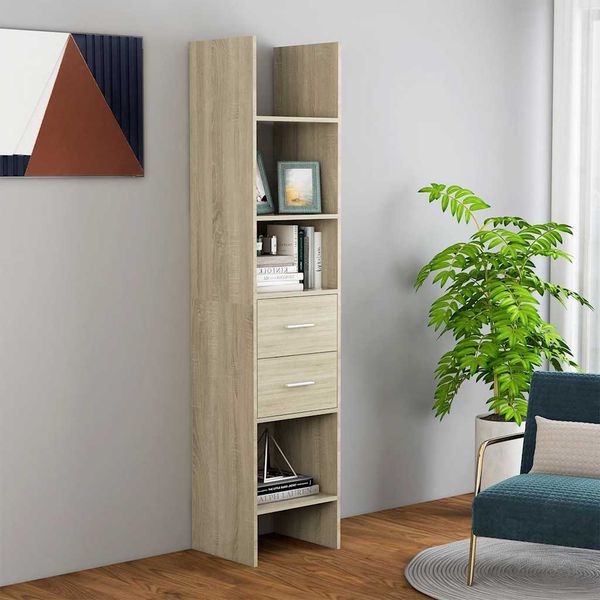 vidaXL Knižnica, dub sonoma 40x35x180 cm, kompozitné drevo