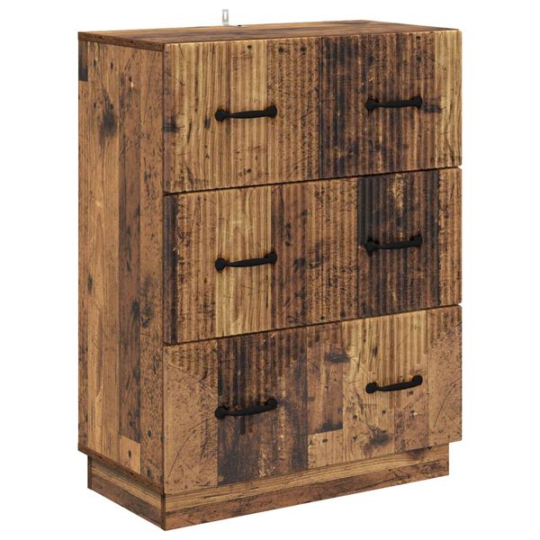 vidaXL Zásuvkový kabinet Staré drevo 66 x 34,5 x 87 cm