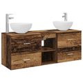 vidaXL Set kabinetov do kúpeľne 3 ks Staré drevo 49,5 x 35 x 63 cm