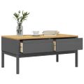 vidaXL Konferenčný stolík FLORO sivý 99x55,5x45 cm masívna borovica