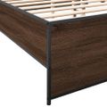 vidaXL Posteľný rám hnedý dub 200x200 cm kompozitné drevo a kov