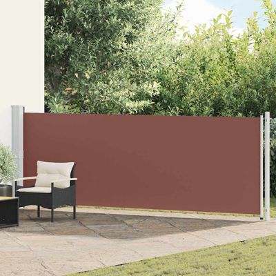 vidaXL Zaťahovacia bočná markíza na terasu 140x600 cm, hnedá