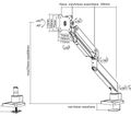 Neomounts Select  NM-D775SILVER / Flat Screen Desk mount (10-32") desk clamp/grommet / Silver Držák, VESA, stolní, pro plochý monitor, úhloprícka 10"-32", náklon 90°, otácení 360°, rotace 180°, nosnost 16kg, stríbrný