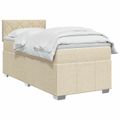 vidaXL Posteľ boxspring s matracom Krémová 80 x 200 cm Látka
