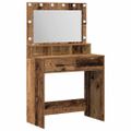 vidaXL Toaletný stolík Staré drevo 79 x 41 x 135 cm Kompozitné drevo