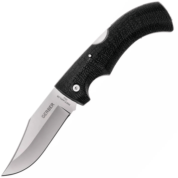 Gerber 31-003660 Gator Clip Point Plain vreckový nôž 9,5 cm, matná Satin, čierna, GFN, puzdro