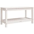 vidaXL Záhradná lavica biela 82,5x35x45 cm masívna borovica