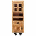 vidaXL Highboard so zásuvkou Hnedá 40 x 30 x 120,5 cm mangový masív