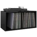 vidaXL Úložný box na vinyly, lesklý čierny 71x34x36cm kompozitné drevo