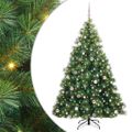 vidaXL Umelý vianočný stromček s 300 LED-i Zelená 240 cm PE a PVC
