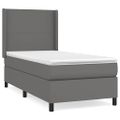 vidaXL Boxspring posteľ s matracom sivá 100x200 cm umelá koža