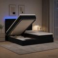 vidaXL Ottoman posteľ s matracom a LED Čierna 200 x 200 cm Zamat