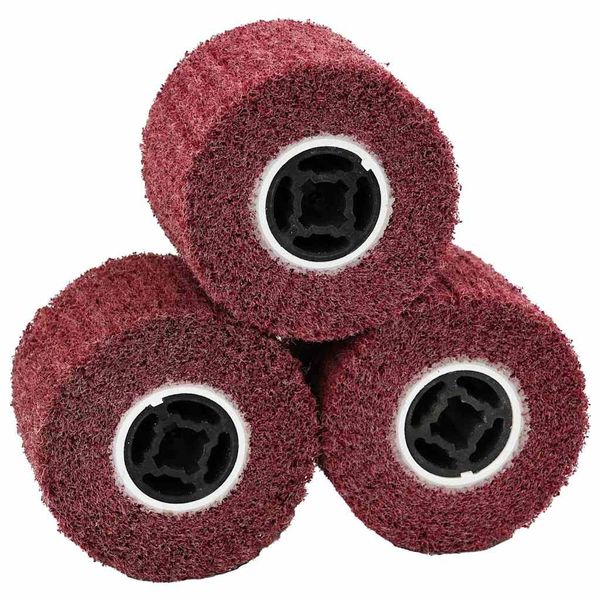 vidaXL Brúsne valce 3 pcs Červená 12 x 12 x 10 cm Syntetické vlákno