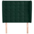 vidaXL Čelo postele so záhybmi tmavozelený 103x23x118/128 cm zamat