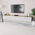 vidaXL TV skrinky 2 ks, kompozitné drevo 120x40x34cm, lesklé biele+dub