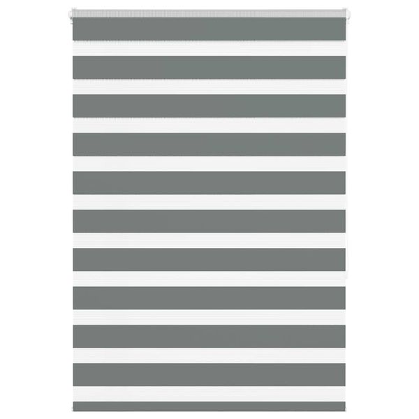 vidaXL Zebra roleta tmavošedá 100x150 cm šírka látky 95,9 cm polyester