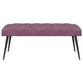vidaXL Lavica s gombíkovým prešívaním Fialová 110 x 40 x 46 cm Zamat