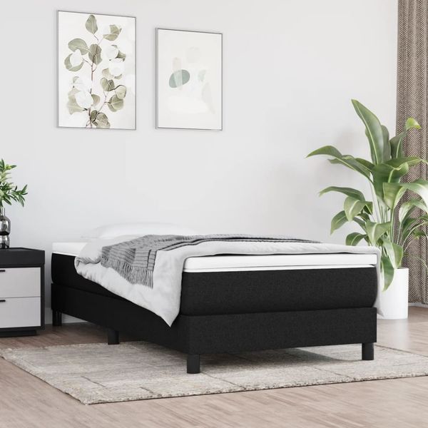 vidaXL Posteľný rám s boxspringom čierny 100x200 cm látka