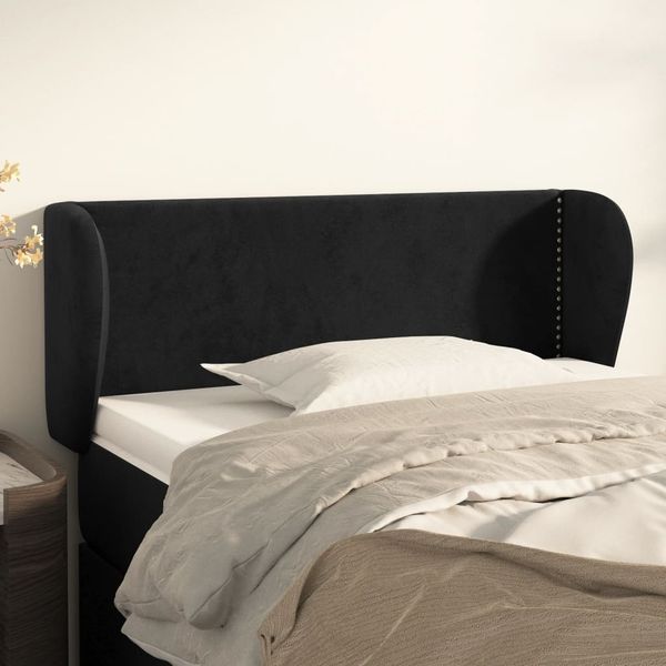 vidaXL Čelo postele so záhybmi čierne 103x23x78/88 cm zamat